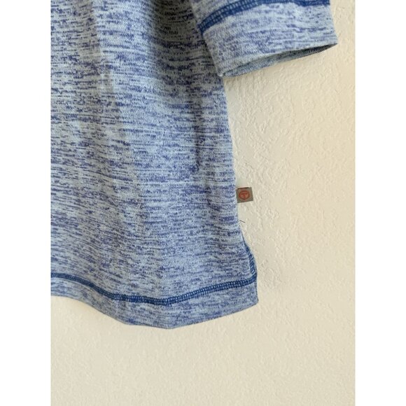 T by Talbots Womens Petites Split Neck Blue Sweater Top 3/4 Sleeves Soft Size MP - Picture 8 of 9